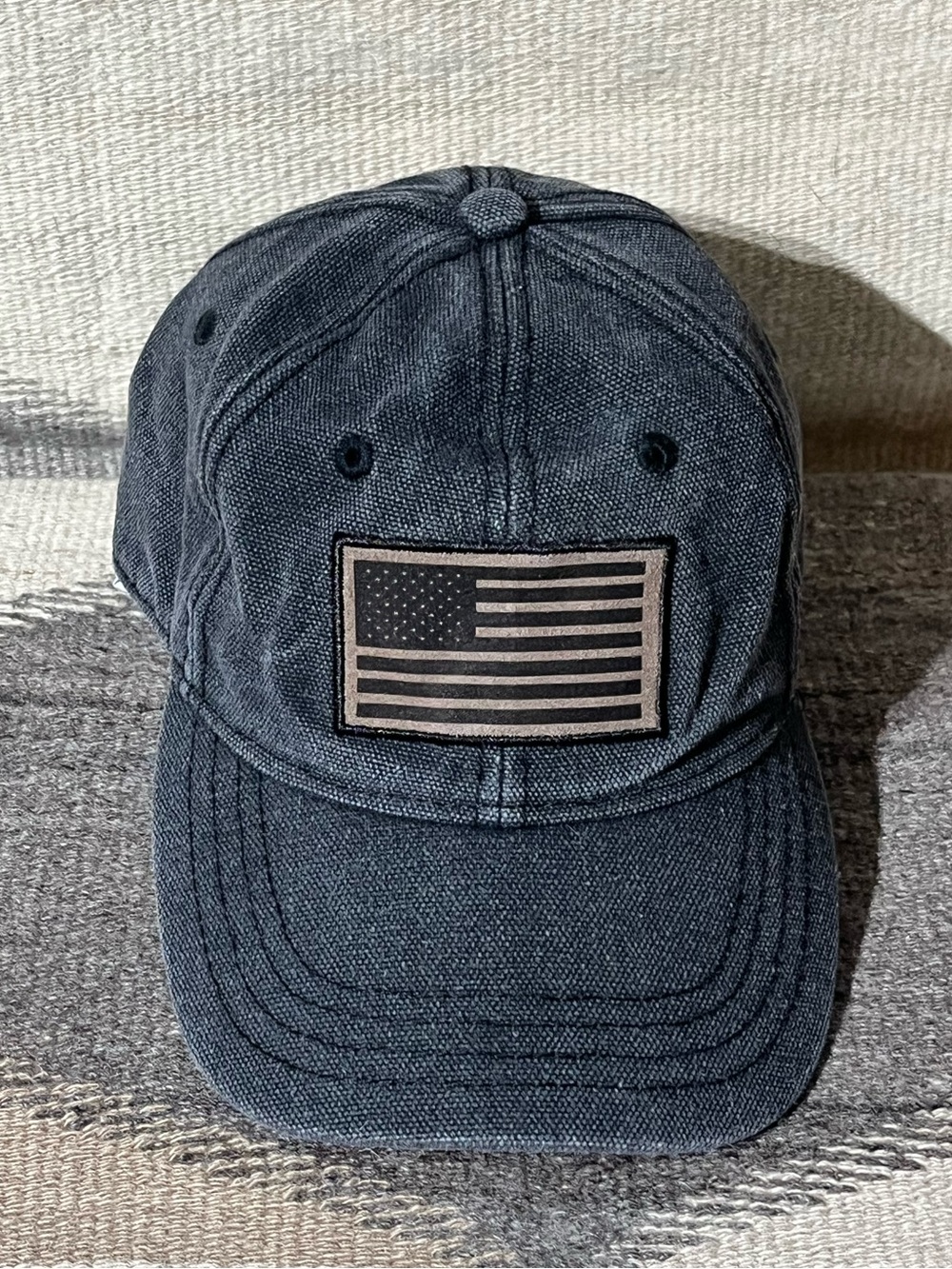 Grand Ole Opry Flag Hat Adjustable Back Denim Cap Gray Nashville Country Music